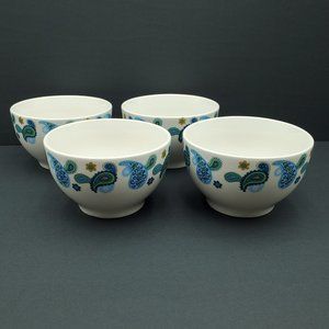 Royal Norfolk RNF124 Blue Green Paisley Soup Cereal Bowls